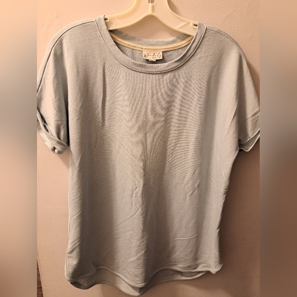 Wonderly Studio, Women's Shirt, Short-sleeved, Size S, Color Blue,  NWOT